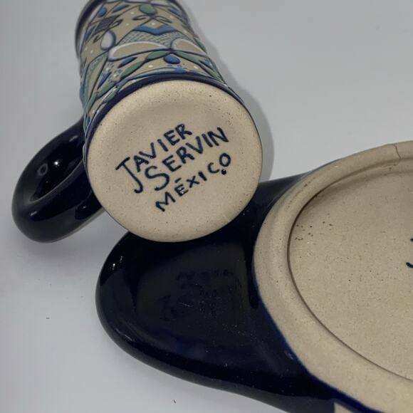 Javier Servin Hand Painted Talavera Handled Shot Glass With Serving Tray - Picture 8 of 8